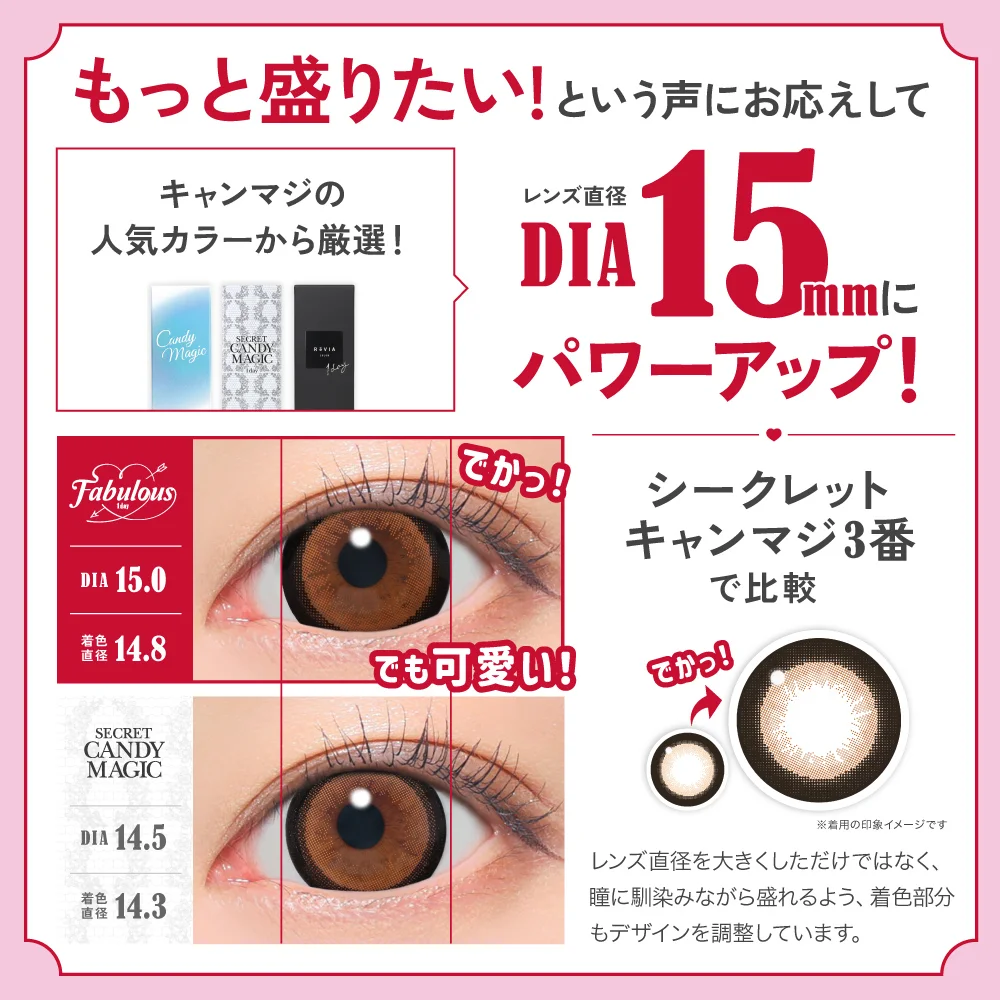 もっと盛りたいという声にお応えして　DIA15mmにパワーアップ