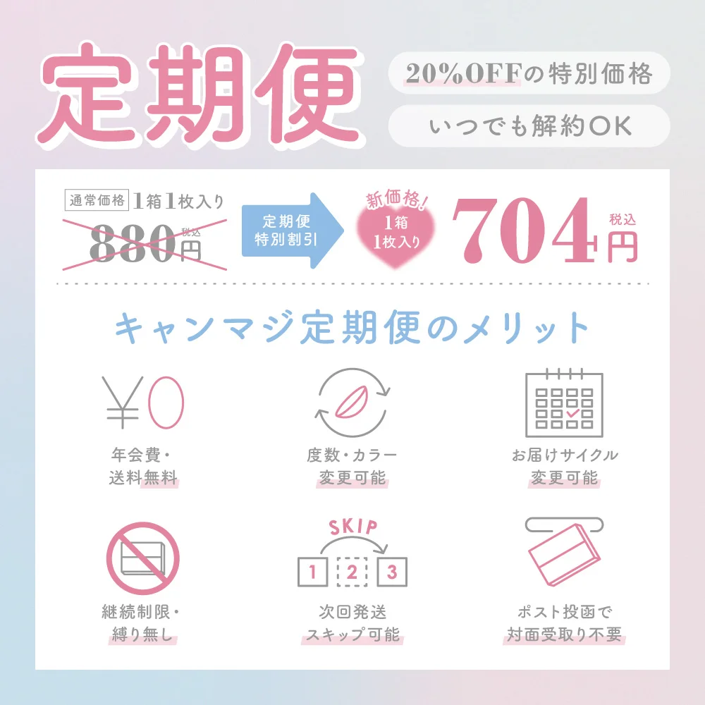 定期便 20％OFFの特別価格 いつでも解約OK