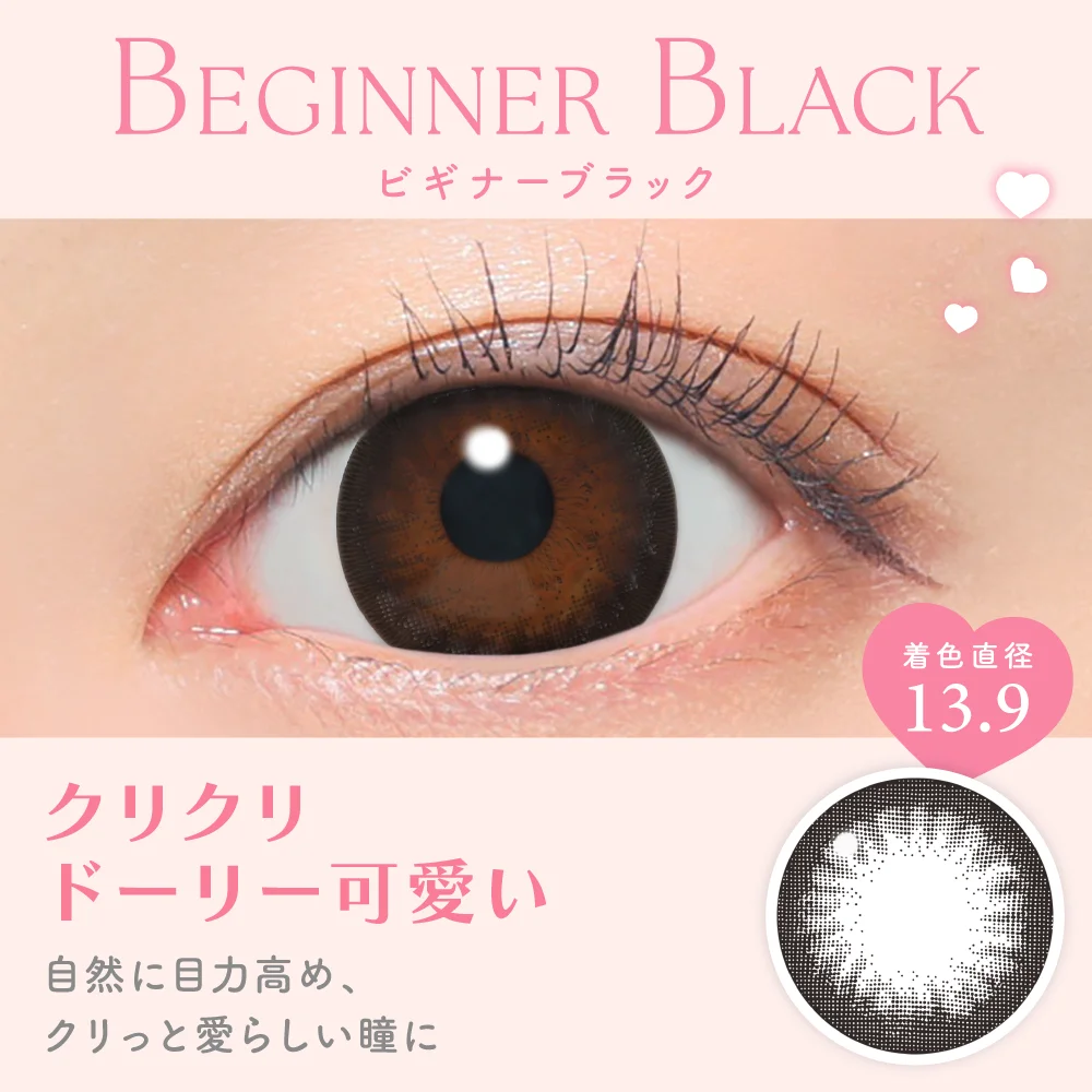 ビギナーブラック クリクリドーリー可愛い 着色直径13.9