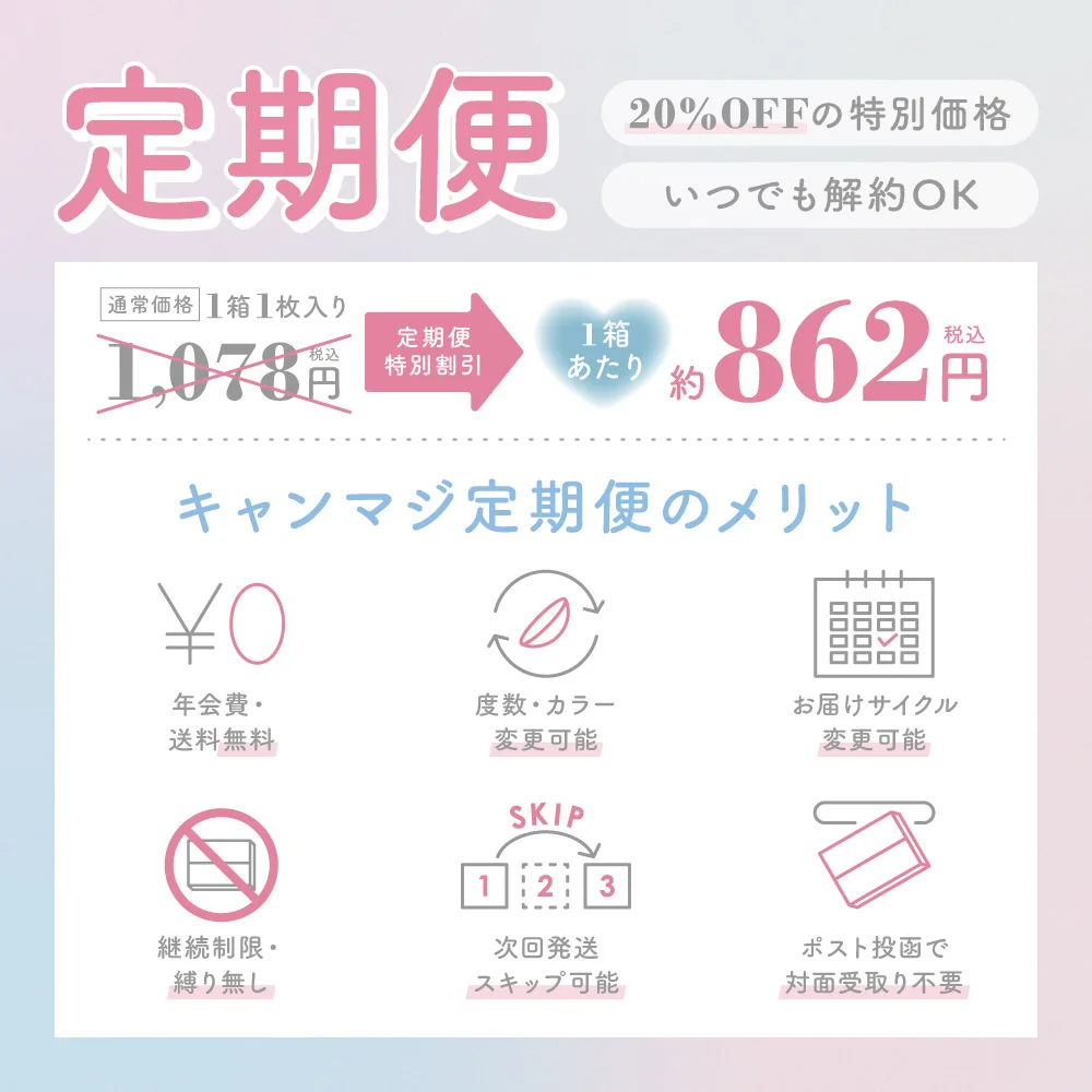 定期便 20％OFFの特別価格 いつでも解約OK