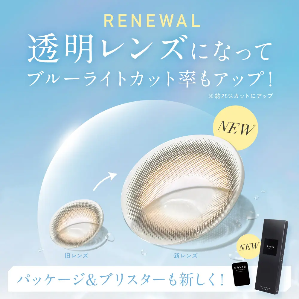 RENEWAL　透明レンズになってブルーライトカット率もアップ！