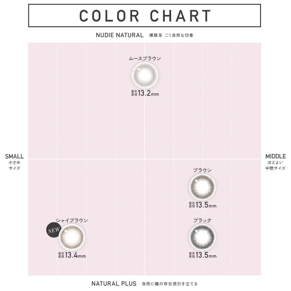 ReVIA 1month circle カラーチャート