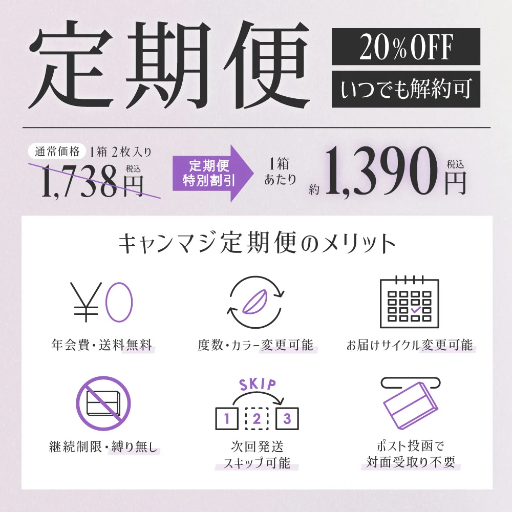 定期便 20％OFFの特別価格 いつでも解約OK