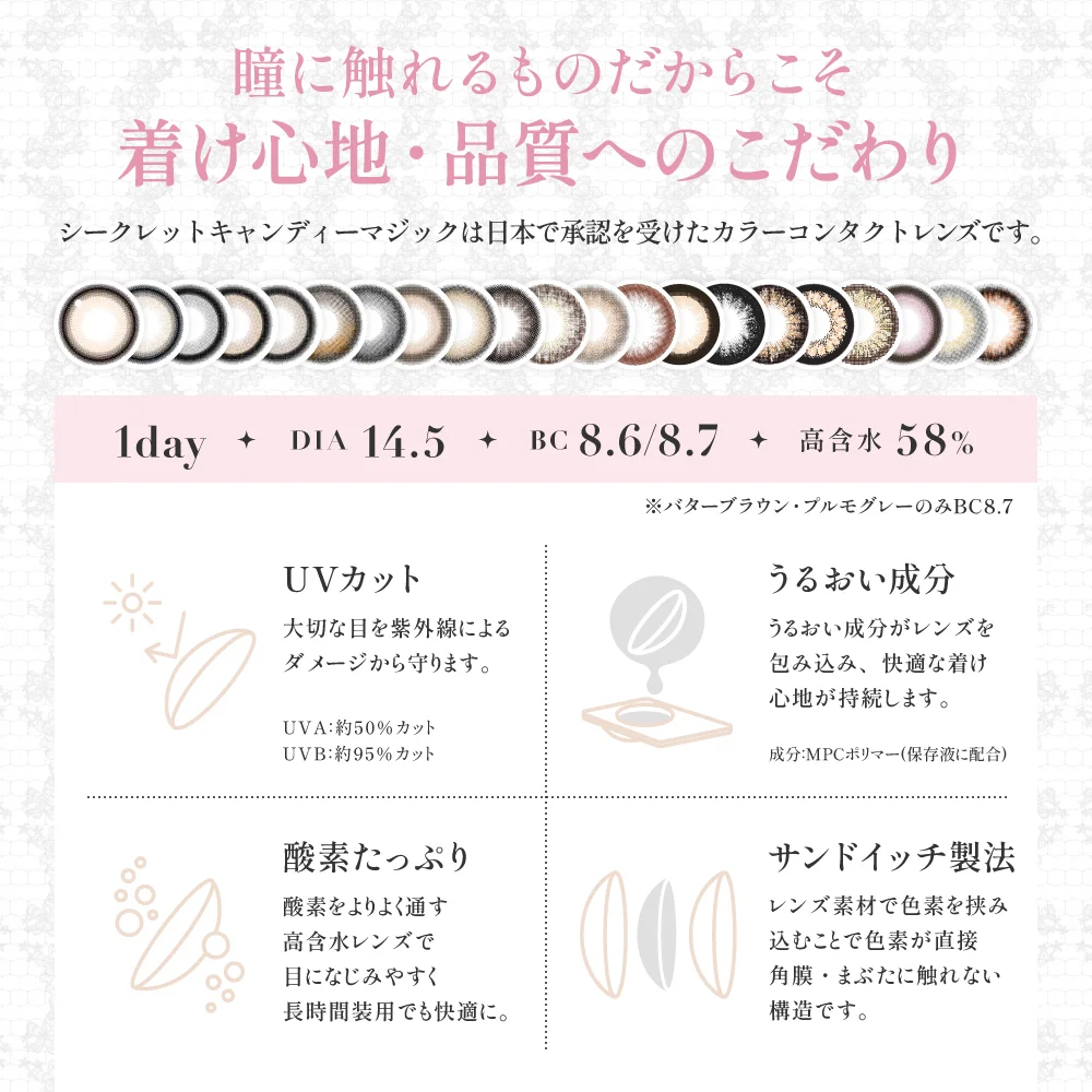 瞳に触れるものだからこそ 着け心地・品質へのこだわり
