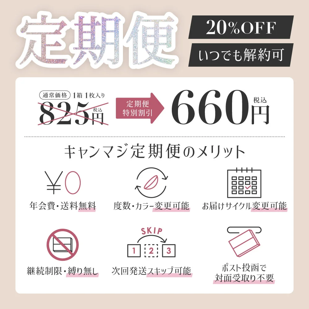 定期便 20％OFFの特別価格 いつでも解約OK