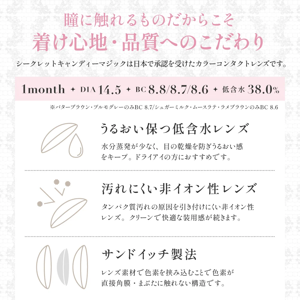 瞳に触れるものだからこそ 着け心地・品質へのこだわり