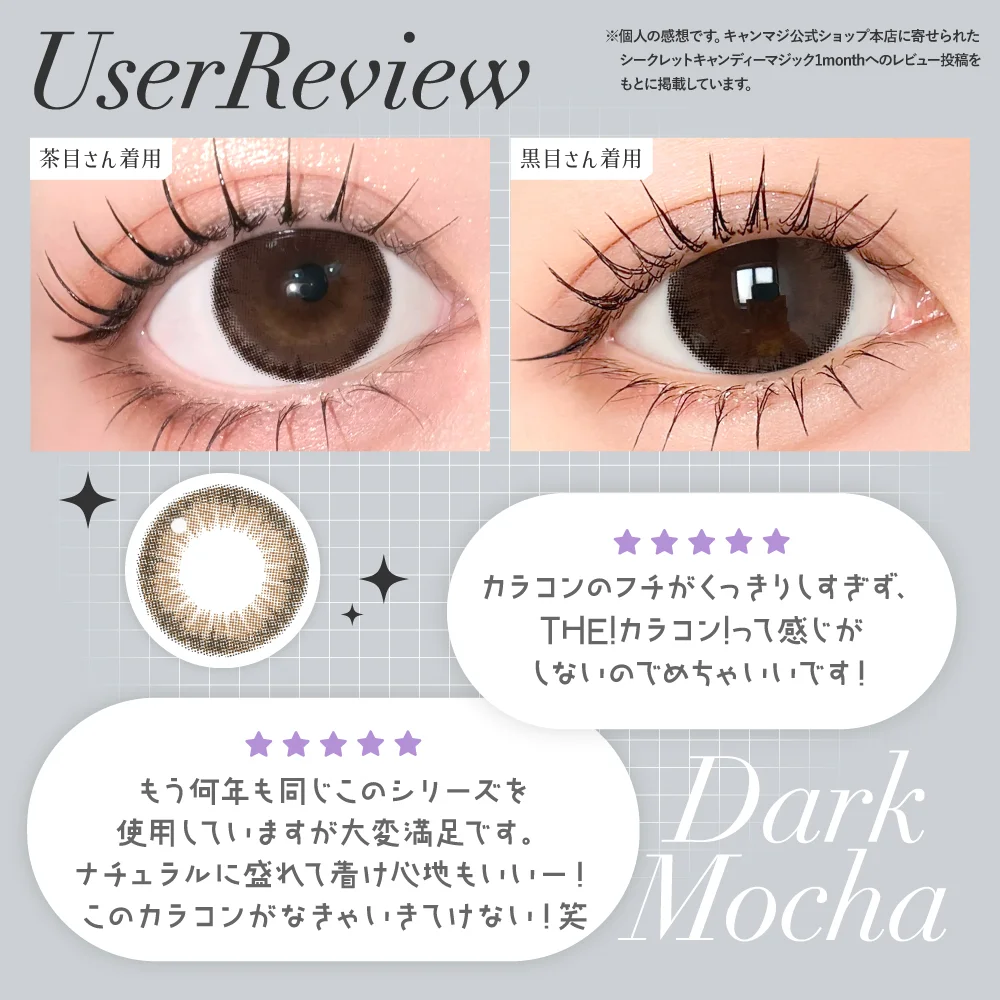 乱視用 secret candymagic TORIC 1month ダークモカ ユーザーレビュー