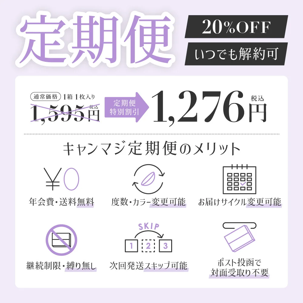 定期便 20％OFFの特別価格 いつでも解約OK