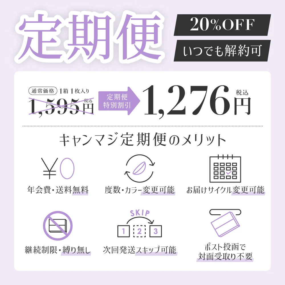 定期便 20％OFFの特別価格 いつでも解約OK