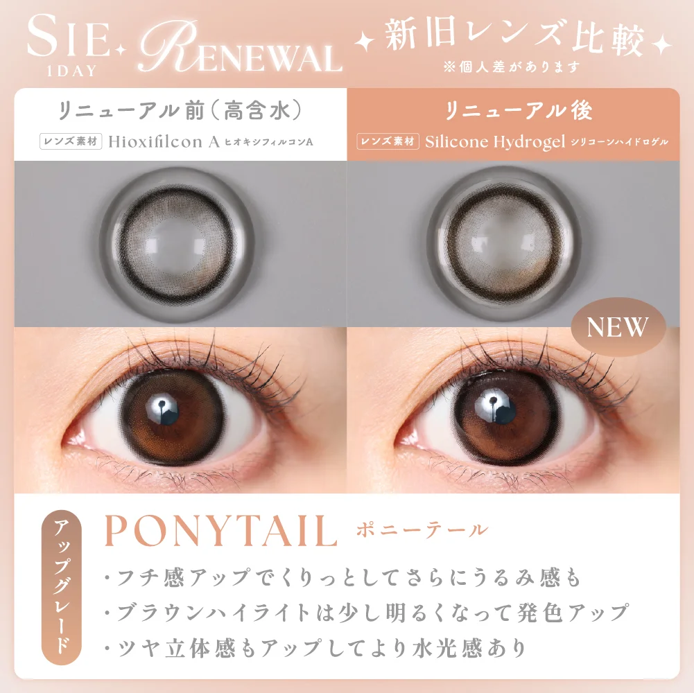 ポニーテール　新旧レンズ比較