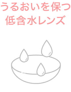 うるおいを保つ低含水レンズ