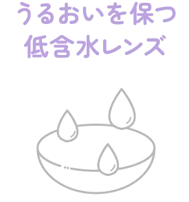 うるおいを保つ低含水レンズ