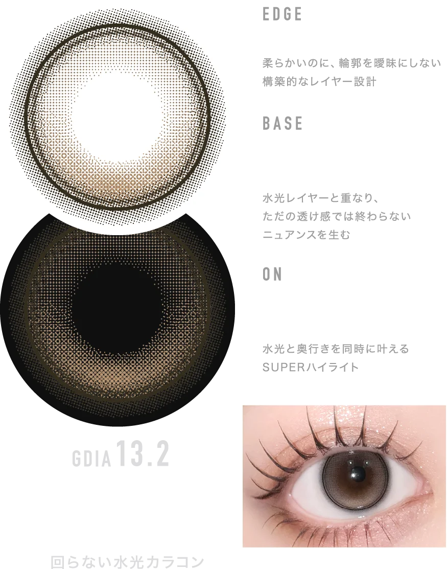 GDIA 13.2 回らない水光カラコン