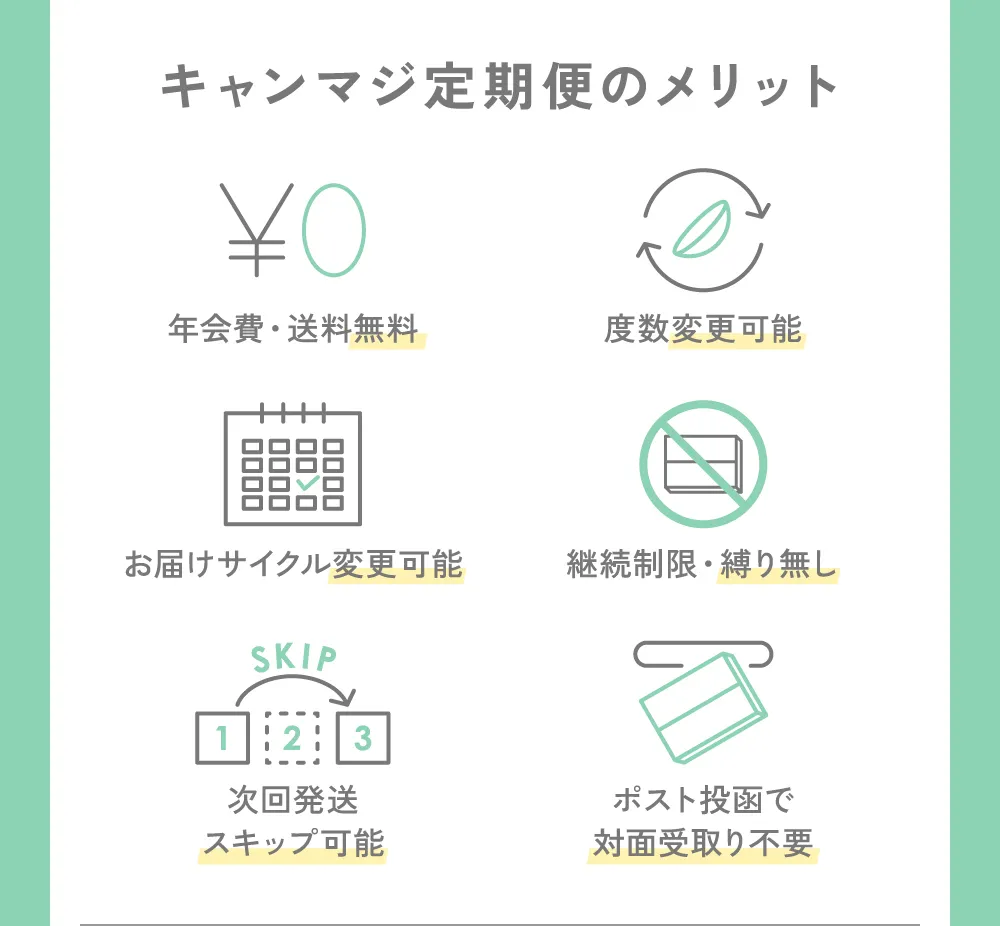 キャンマジ定期便のメリット