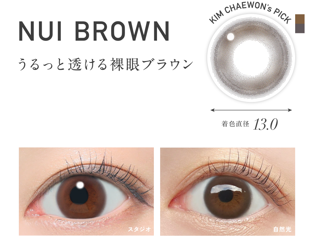 ヌイブラウン うるっと透ける裸眼ブラウン 着色直径13.0