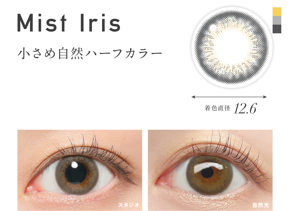 ミストアイリス 小さめ自然ハーフカラー 着色直径12.6