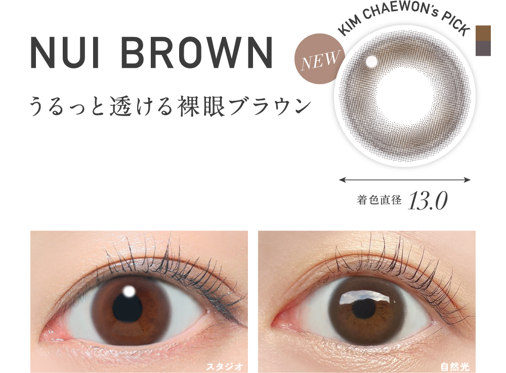 ヌイブラウン うるっと透ける裸眼ブラウン 着色直径13.0