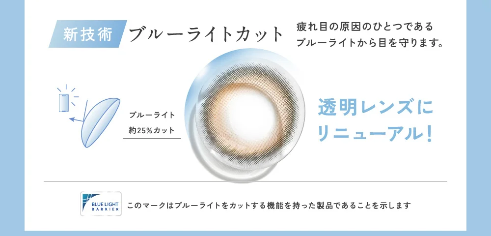 新技術ブルーライトカット 透明レンズにリニューアル!