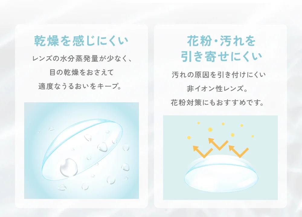 乾燥を感じにくい・花粉・汚れを引き寄せにくい