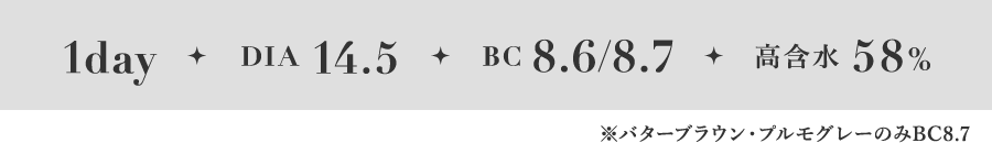 1day・DIA14.5・BC8.6/8.7・高含水58%