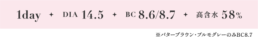 1day・DIA14.5・BC8.6/8.7・高含水58%