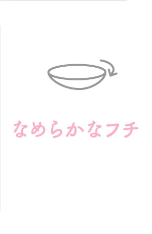 なめらかなフチ