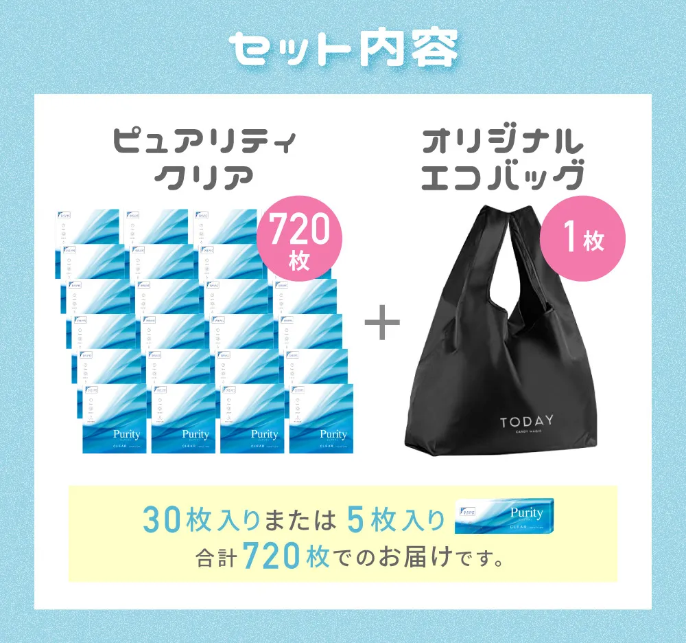 セット内容 ピュアリティ クリア + オリジナルエコバッグ