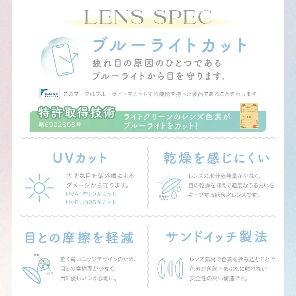 カラコン】candymagic 1month 《ミミグレー》 ブルーライトカット 度