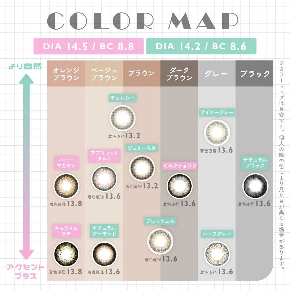 カラコン】Marble 1day 《 ハニーマカロン 》 マーブル 度あり 度なし