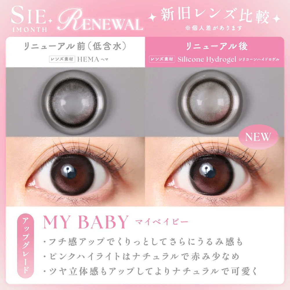 カラコン】SIE. 1month《マイベイビー》 度あり 度なし 《両目分(2枚